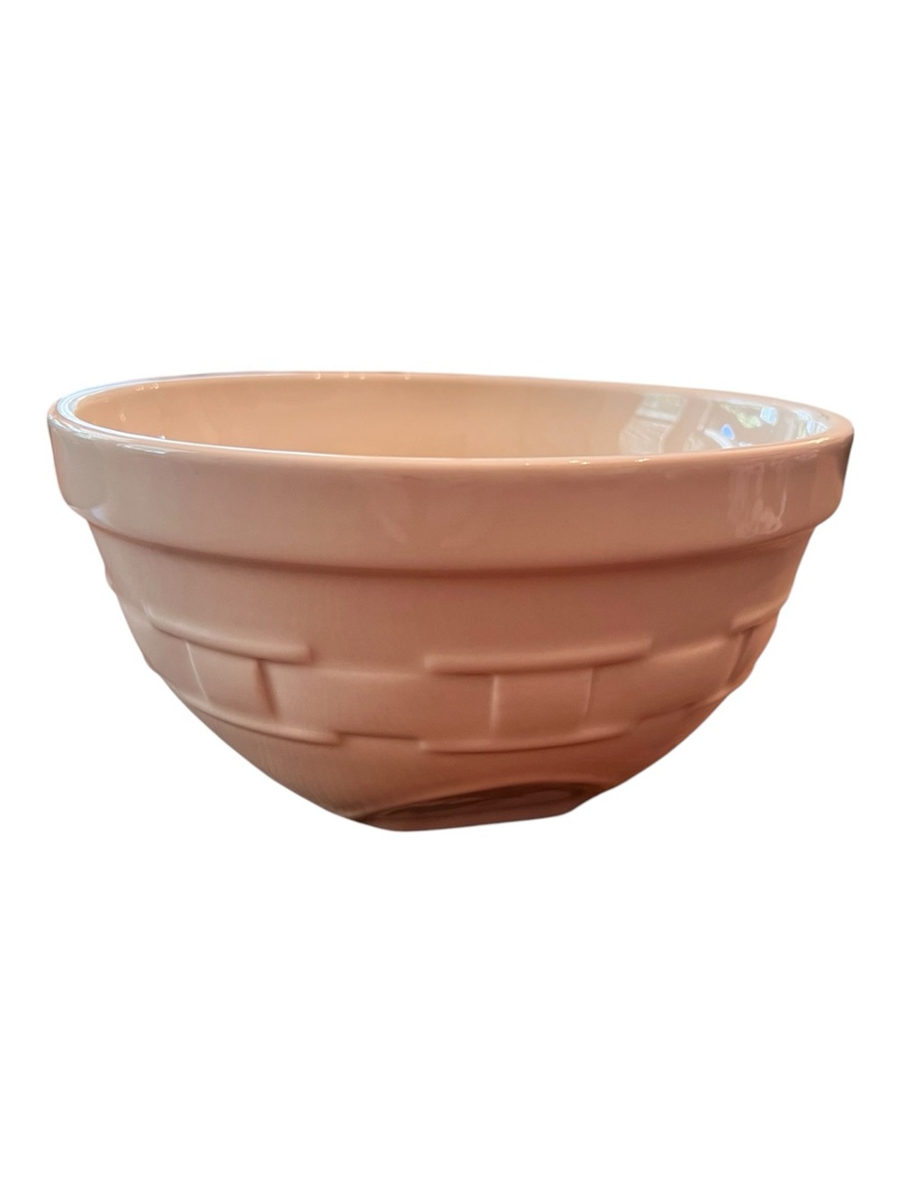 Longaberger Woven Traditions Heritage Ivory 8" Mixing Bowl 1 Quart Stoneware EUC